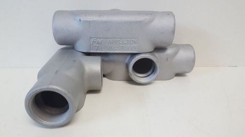 Lot of (3) new no box! appleton 1 1/2&#034; conduit bodies t57 for sale