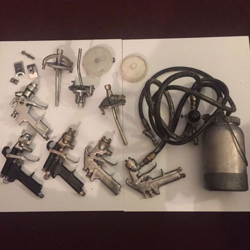 DEVILBISS JGA-502 SPRAY GUN LOT! 30 TIP HC-269 &amp; CANISTER BOX ALLIED HUSKY+MORE!