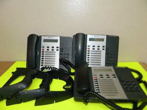 3x MITEL 5215 IP DARK GREY DUAL UP TELEPHONE HANDSET (LOT OF 3)