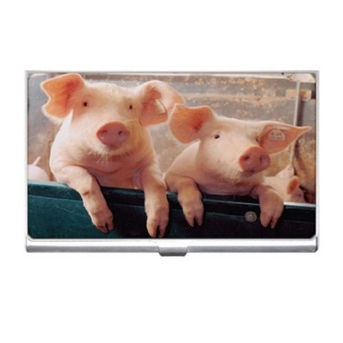 Cute Baby Pig Piglets Animal - Business Name Credit Id Card Holder