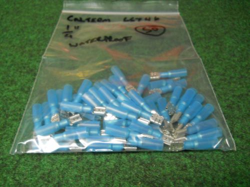 1/4&#034; Spade WaterProof Terminals 65746 Blue 16-14 AWG Connector stake lot of 50