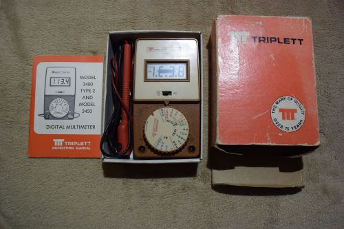 Vintage Triplett Model 3400 Multimeter with Original Box and Instructions.