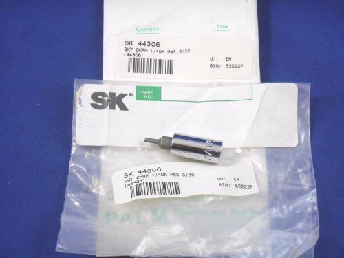 NEW SK S-K Tools 3/32&#034; Hex Driver Socket, 1/4&#034; Drive, 44306 USA - Expedited Ship