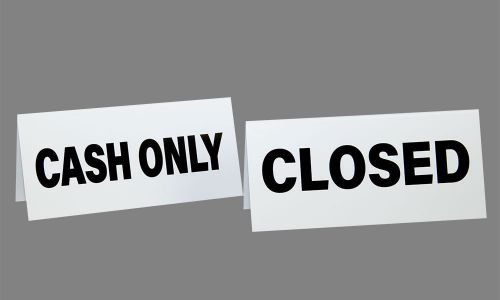 Closed/Cash Only Register Tents, Reversible, 24 Pack, Free Shipping