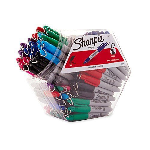 Sharpie fine point mini permanent marker, assorted colors, canister with 72 new for sale