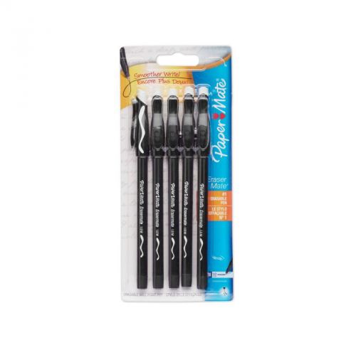 Paper Mate Stick Ballpoint Pens, Medium Point, Black 5 ea (Pack of 9)
