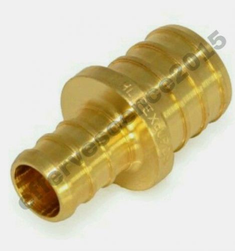 1/2&#034; x 3/4&#034; PEX Coupling - Brass Crimp Fitting (2) CRIMP RINGS