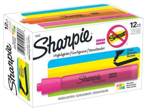 Sharpie Accent Tank-Style Highlighters, Assorted Colors, 12 Pack 25053