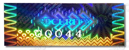 504x high security hologram numbered stickers, 50mm x 20mm labels kinetic for sale