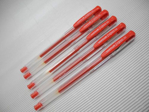 (10 Pens Pack) UNI-BALL SIGNO UM-100 0.5mm roller ball pen, Red (Japan)
