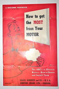 HOW TO GET THE MOST FROM YOUR MOTOR ABCS OF ELECTTRIC 1954  Book RR938 CRAFTSMAN