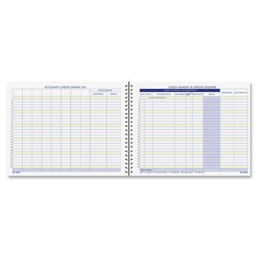 Adams Check Payment and Deposit Register, , 8.5 x 11 Inches, White AFR60