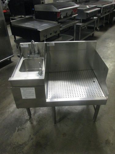 Glastender dhsb-12 deluxe underbar hand sink 12&#034;w x 24&#034;d w/ drainboard rdba-24s for sale