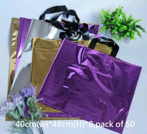Plastic Shopping Bag Gift Bag with Handle Size CUB 40cmx48cmx8cm - Pack of 50