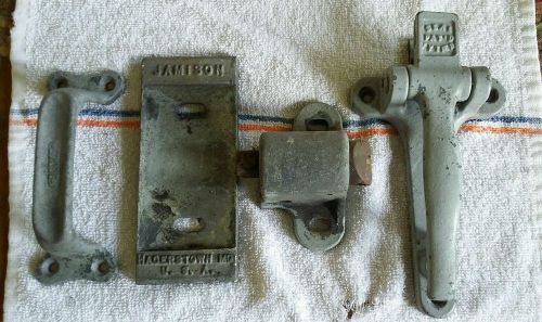 Vintage heavy gauge jamison fire door /freezer door hardware for sale