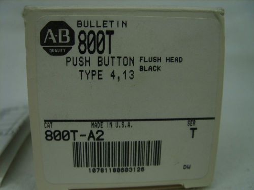ALLEN-BRADLEY FLUSH HEAD PUSH BUTTON SWITCH - BLACK - 800T / 800T-A2 *NEW*