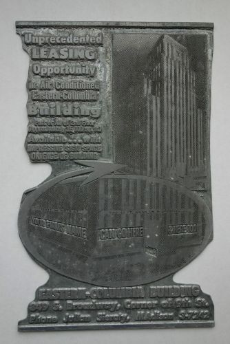 Eastern Columbia (Lofts) Offset Printing Plate and 8x10 B&amp;W Photo