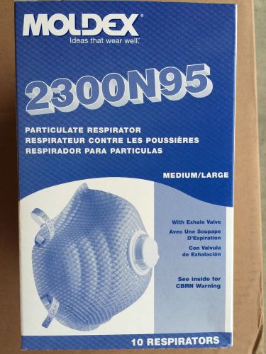 Moldex 2300 n95 respirator w/valve bx of 10 mask for sale
