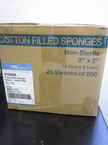 Tidi Surgical Medical Cotton Filled Sponge  2&#034;x2&#034; 5000 #919000