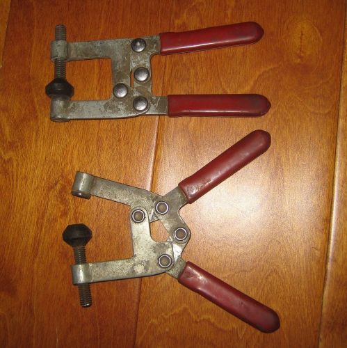 2 pcs. used squeeze action toggle clamps for machinist or welder for sale