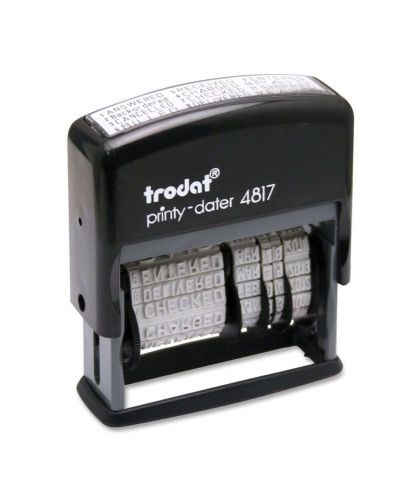 Trodat economy 12-message stamp, dater, self-inking, 3/8 x 2 inches, black for sale