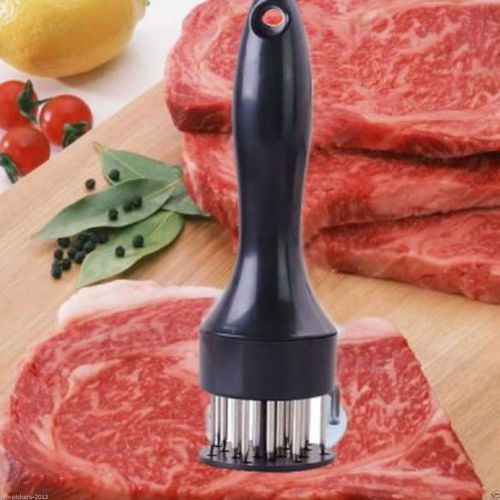 Needle Knive Stainless Steel Meat Cooking Tenderizer Tool for Kitchen (Black)
