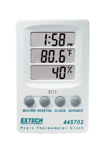 Extech 445702 indicator relative humidity/temperature with clock for sale