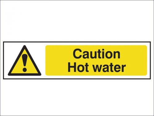 Scan - caution hot water - pvc 200 x 50mm for sale