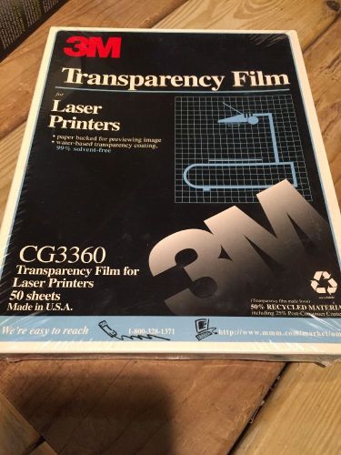 K434C 3M Transparency Clear Film 50 Sheets Paper Backed Laser Printer CG3360 New