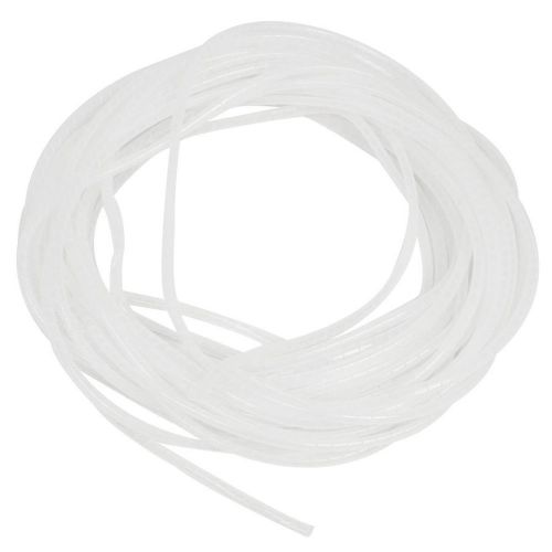 White 3mm Outer Dia 29M Polyethylene Spiral Cable Wire Wrap Tube YM