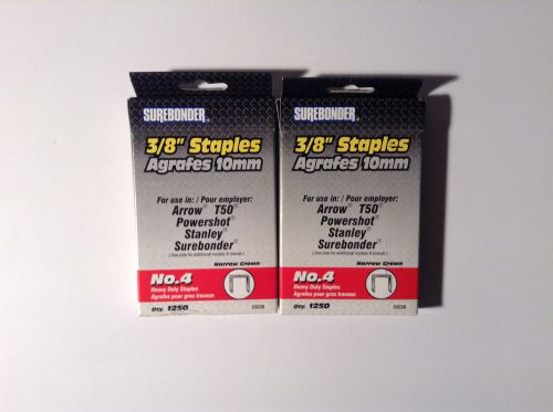 Surebonder 55038 No.4 3/8&#034; Heavy Duty Staples (2500 Staples)