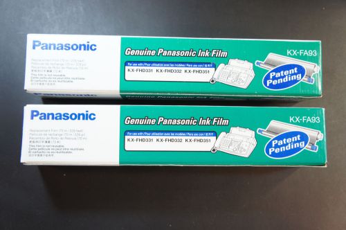 Lot of 2 Genuine Panasonic KX-FA93 Ink Film Kx-Fhd331 KX-Fhd332 KX-Fhd351 NEW