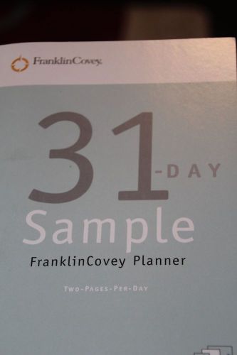 FRANKLIN COVEY 31 DAY SAMPLE PLANNER - TRY THIS NEW