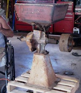 Rare antique belt drive hit n miss steam engine grist mill corn grain grinder for sale