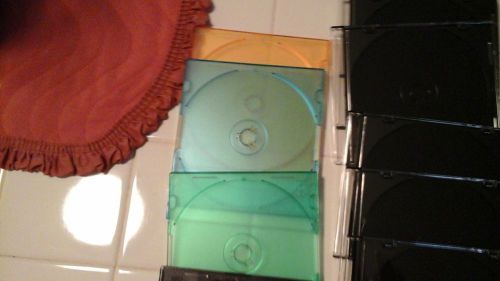 CD Jewel cases total ot ten most clear, three colored