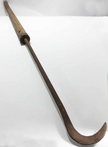 Antique farm weed hook gaff primitive vintage hay brush clearing tool 48.25&#034; l for sale