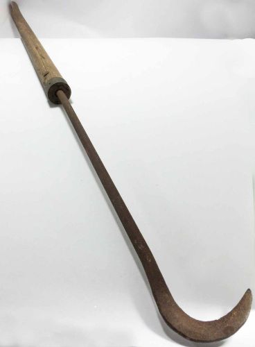 Antique Farm Weed Hook Gaff Primitive Vintage Hay Brush Clearing Tool 48.25&#034; L