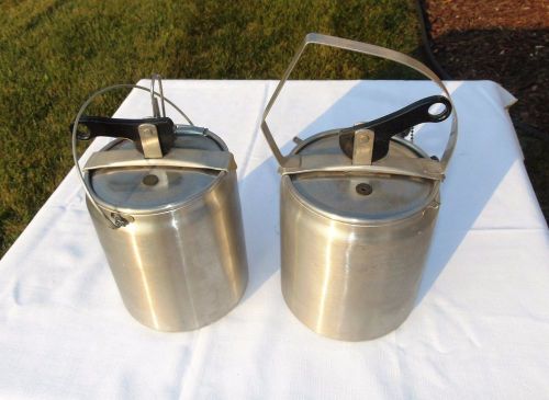 Lot of 2 Vischer Flex-Seal Stainless Steel Food Service Pots