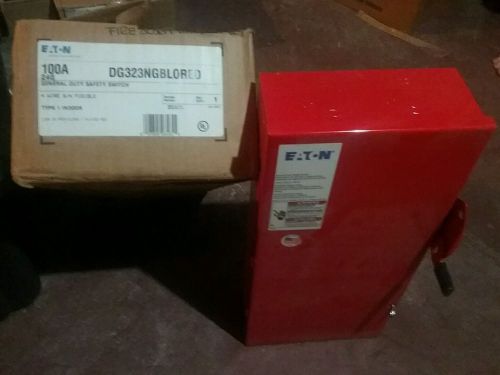 Eaton 100 amp general duty disconnect safety switch red for sale