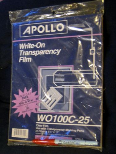Apollo Write-On Transparency Film, W0100C-25 Clear Film, 25 sheets &amp; red pen