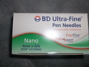 BD Ultra-Fine Pen Needles Nano Penta Point Comfort 4mm x 32G /100 count