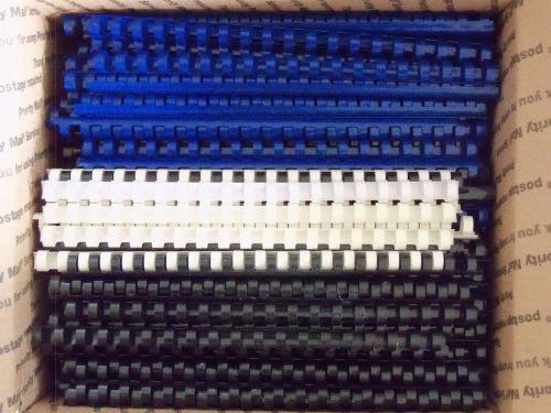 205 Wideback Plastic Binding Spines Combs - 19 Ring - White Blue Black -1/2&#034;