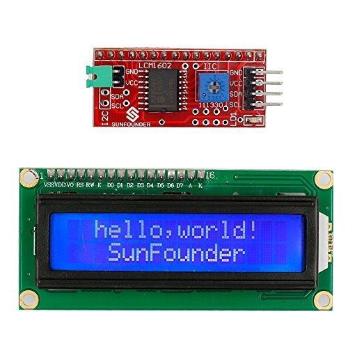 SunFounder IIC/I2C/TWI 1602 Serial LCD Module Display for Arduino Uno R3 Mega