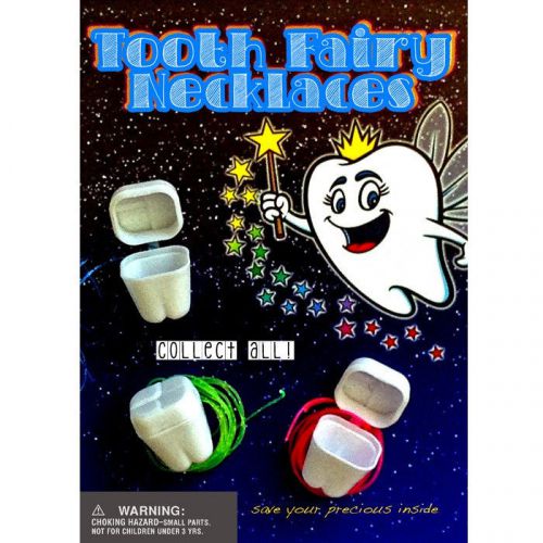 1&#034; TOOTH FAIRY TOOTH SAVER NECKLACES Cool Novelty Jewerly 250 Ct. w/ Display
