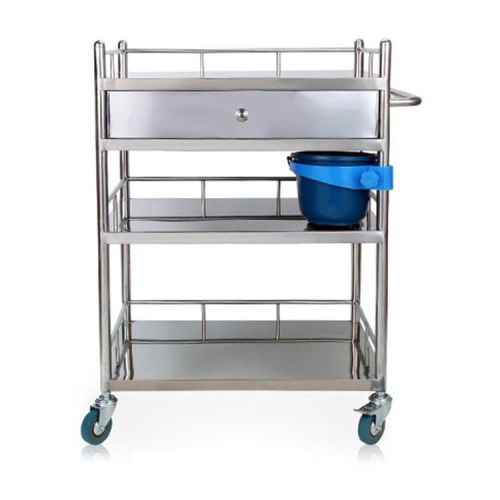 Buy high quality stainless steel medical cart three layers drawers trolley sp92 for sale
