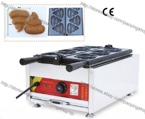Commercial Nonstick Electric 6pcs Korean Poop Pancake Maker Iron Machine Baker