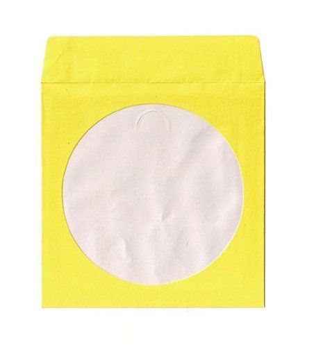 300 new yellow paper cd sleeve w/window &amp; flap,js204 for sale