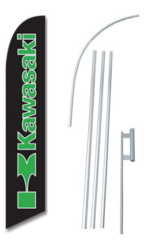 Kawasaki Windless Flag Swooper Full Sleeve Feather Banner 15&#039; Kit USA