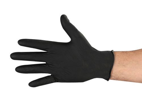 Black nitrile 6 mil disposable powder free glove, case of 1000, size large for sale