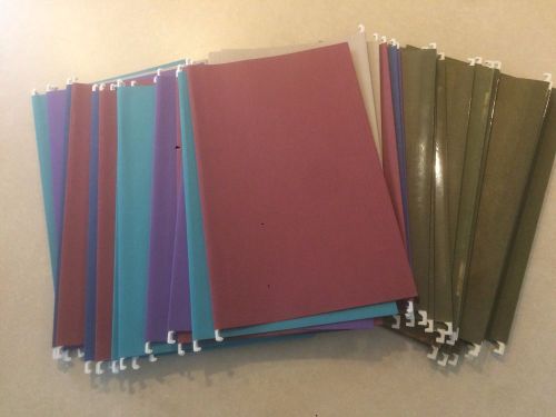 Used 40 Hanging File Folders, 1/5 tab, Letter - SEE LEGAL OPTION COST BELOW